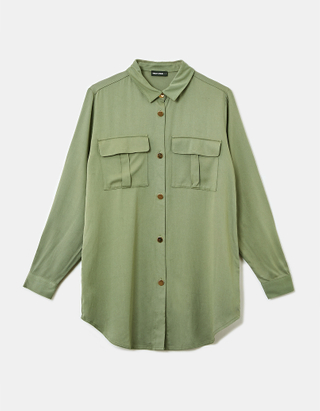 TALLY WEiJL, Green Buttoned Down Plain Shirt for Women