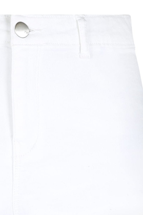 Short en Jean Skinny Blanc Taille Haute