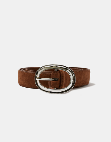Kamelfarbener Gürtel mit silberner Schnalle | TALLY WEiJL