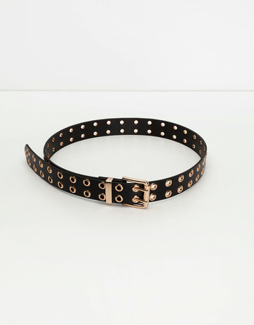 Schwarzer Gürtel mit Ösen | TALLY WEiJL