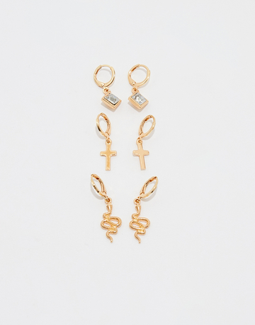 Lot de 3 Paires de Boucles d'Oreilles Dorées | TALLY WEiJL