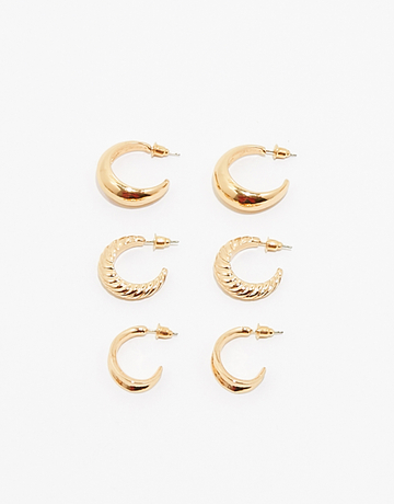 3-er Set asymetrische Creolen | TALLY WEiJL