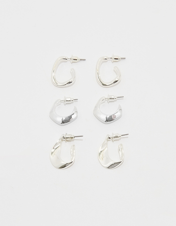 Lot de 3 Paires de Boucles d'Oreilles argentées | TALLY WEiJL