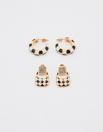 Lot de 2 Paires de Créoles avec Motif | TALLY WEiJL