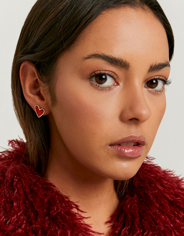 Red Heart-Shaped Earrings | TALLY WEiJL
