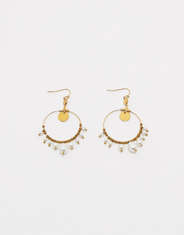 Pendant Hoops Earrings with Pearls | TALLY WEiJL