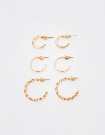 Set di 3 orecchini a cerchio piccoli | TALLY WEiJL