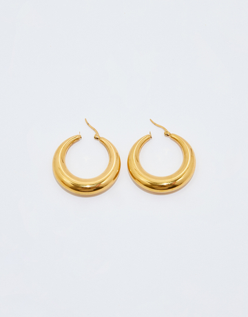 Golden Chuncky Hoops Earrings | TALLY WEiJL