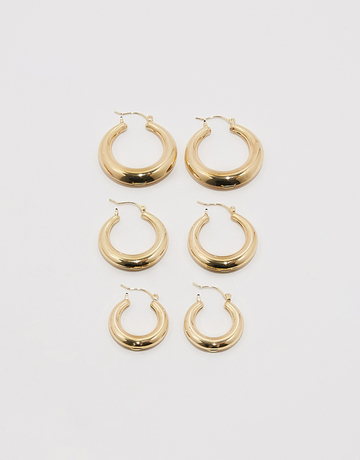 3-er Set chunky Creolen | TALLY WEiJL