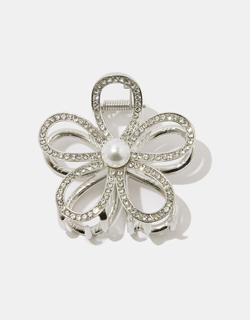 Fermaglio per Capelli a Fiore Argento con Strass | TALLY WEiJL