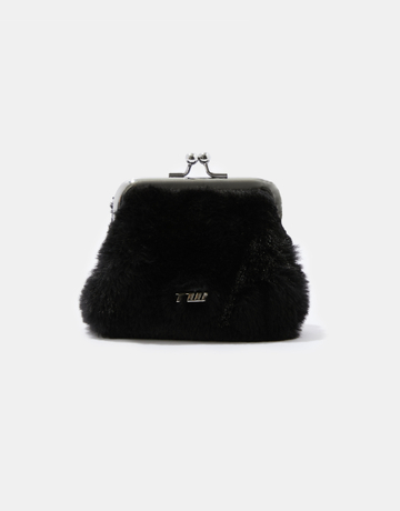 Black Faux Fur Wallet | TALLY WEiJL