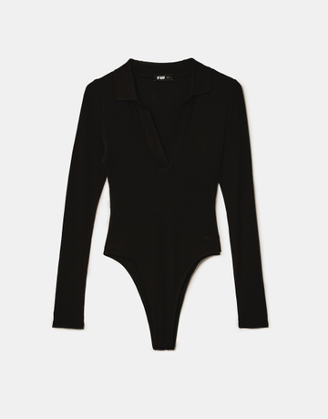 Black V-Neck Bodysuit | TALLY WEiJL