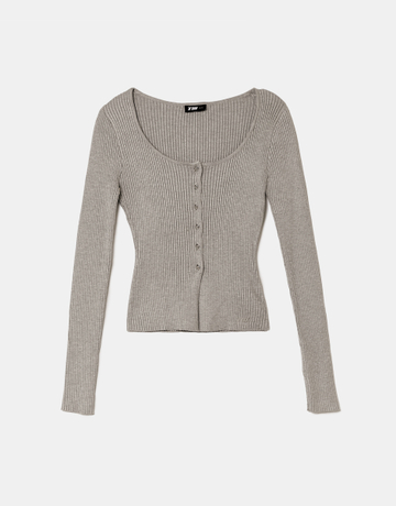 Grey Knitted Cardigan | TALLY WEiJL