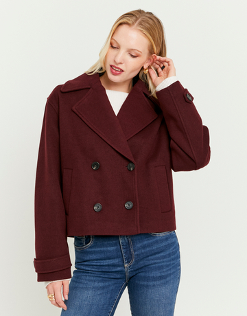 Burgundy Buttoned Jacket | TALLY WEiJL