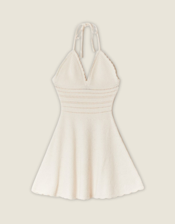 Robe Mini Blanche en Crochet Dos Nu | TALLY WEiJL