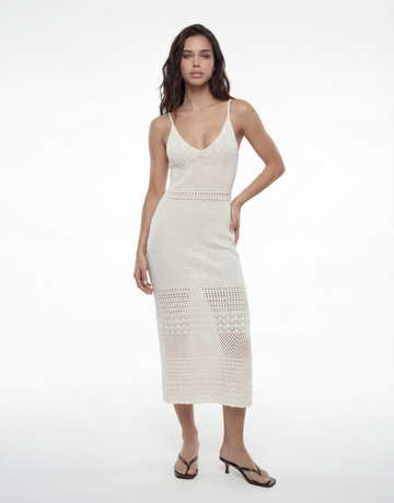 Vestito lungo aderente bianco con schiena scoperta | TALLY WEiJL