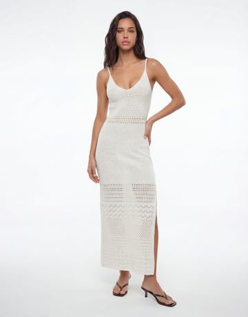 Vestito lungo aderente bianco con schiena scoperta | TALLY WEiJL