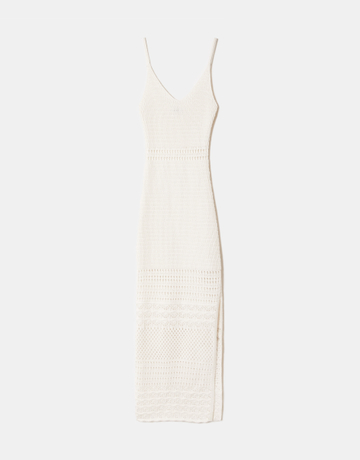 White Fitted Backless Long Dress | TALLY WEiJL