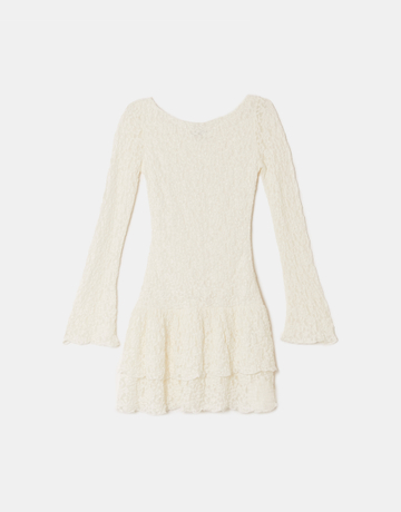 White Asymmetric Lace Dress | TALLY WEiJL