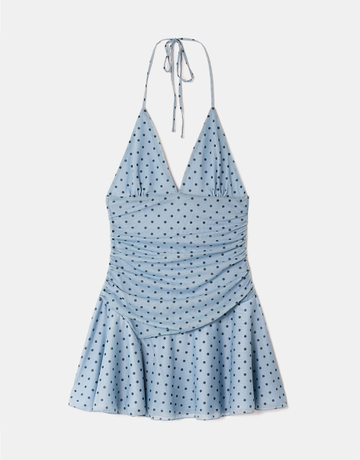 Robe Mini Bleue à Pois | TALLY WEiJL