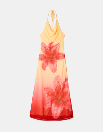 Gelbes Langes Kleid mit Blumenprint | TALLY WEiJL