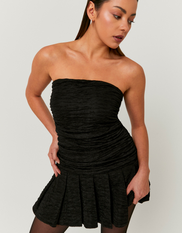 Schwarzes Kleid Mit Raffung Und Faltenrock | TALLY WEiJL