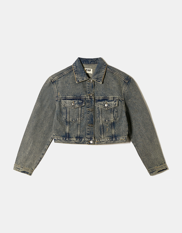 Blue Cropped Denim Jacket | TALLY WEiJL