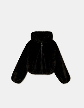 Black Faux Fur Jacket | TALLY WEiJL