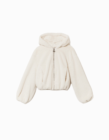 White Faux Fur Jacket | TALLY WEiJL