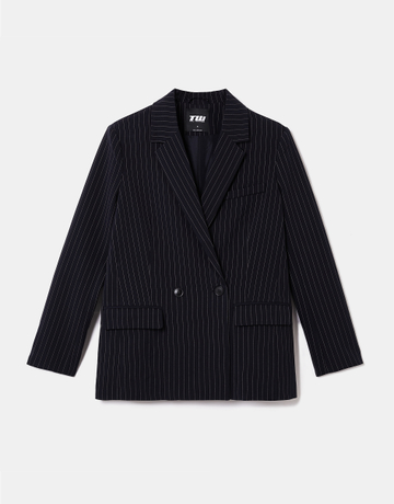 Blue Striped Blazer Jacket | TALLY WEiJL