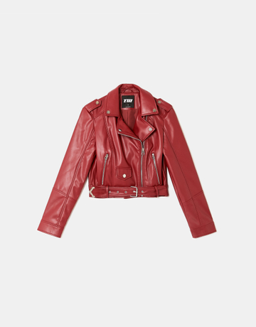 Giacca Biker in Ecopelle Rossa | TALLY WEiJL