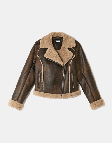 Brown Aviator Jacket | TALLY WEiJL