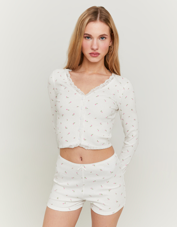 White Cycling Shorts with Lace Trim | TALLY WEiJL