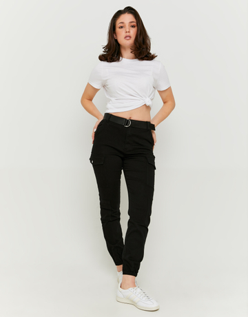 Black High Waist Cargo Trousers | TALLY WEiJL