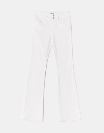 Pantaloni bootcut bianchi a vita media | TALLY WEiJL