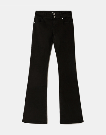 Black Low Waist Bootcut Jeans | TALLY WEiJL