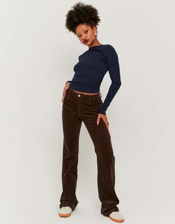 Brown Corduroy Bootcut Pant | TALLY WEiJL
