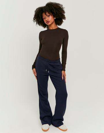 Pantalon de Jogging Bleu Bootcut Taille Basse | TALLY WEiJL