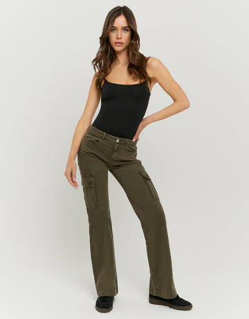 Pantaloni cargo bootcut kaki | TALLY WEiJL