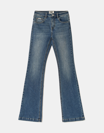 Blue Mid Waist Bootcut Jeans | TALLY WEiJL