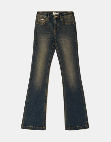 Blue Mid Waist Bootcut Jeans | TALLY WEiJL