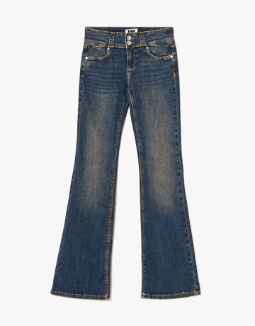 Blue Low Waist Bootcut Jeans | TALLY WEiJL