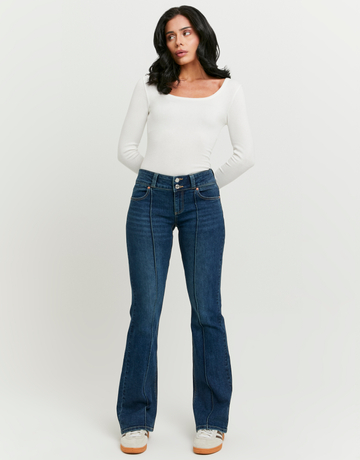 Blue Low Waist Flare Jeans | TALLY WEiJL