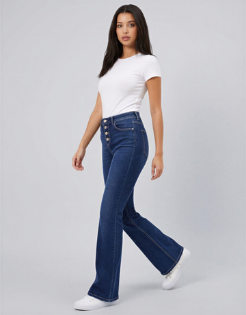Blue High Waist Flare Jeans | TALLY WEiJL