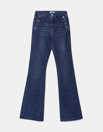 Blaue Mid Waist Flare Jeans | TALLY WEiJL