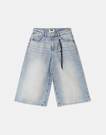Blaue Mid Waist Bermuda Shorts | TALLY WEiJL