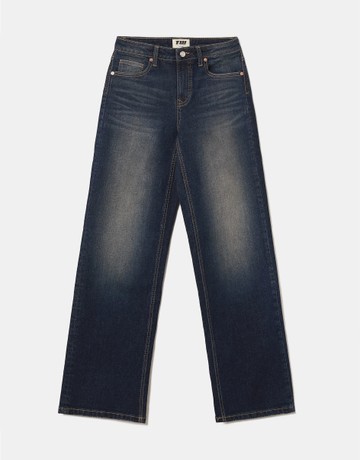 Blaue Dark Wash Straight Leg Jeans | TALLY WEiJL