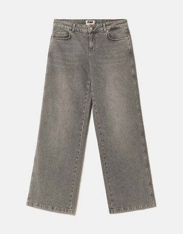 Graue Low Waist Straight Leg Jeans | TALLY WEiJL