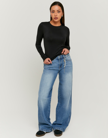 Jeans A Gamba Dritta A Vita Bassa Blu | TALLY WEiJL