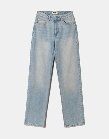 Light Blue High Waist Straight Leg Jeans | TALLY WEiJL